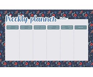 Quo Vadis - Colección: DAISY - SOUS-MANOS MINI - 55 hojas perpetuas - Para planificar y organizar su semana - Formato 16,5 x 26,5 cm - Visual Azul