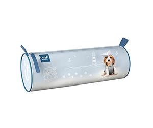 Quo Vadis - Colección: Mis patas - Kit redondo escolar - 1 compartimento grande para guardar bolígrafos, lápices y rotuladores - Material y cremallera resistentes - Tamaño 22 x 7 x 7 cm - Visual perro