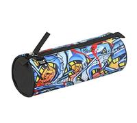 QUO VADIS - Estuche Escolar Redondo - Graffiti - Multicolor - 8 x 23 x 8 cm - Lona (poliéster) - 1 Compartimento (s)