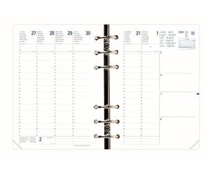 Quo Vadis - Recambio organizador - 2025-2026 - Compactimer - Semainier Planning - Multilingüe - 17 meses de agosto a diciembre - 11,5 x 16 cm - Papel Clairefontaine blanco - Fabricación francesa