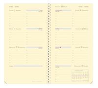 Quo Vadis - Recarga Agenda - Espiral - 2025 - Planorizon - Semanier Horizontal - Francés - 12 meses y 1/2 de mediados de diciembre a diciembre - 8,8 x 17 cm - Papel Clairefontaine marfil