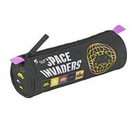 QUO VADIS Space Invaders - Estuche Escolar Redondo (8 x 23 x 8 cm, Tela de poliéster) - 1 Compartimento(s)