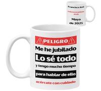 Quodelo - Taza Jubilado Hombre o Mujer Personalizada - Taza Jubilación - Regalo Jubilacion - Deséale una Feliz Jubilacion - Regalo para Jubilación