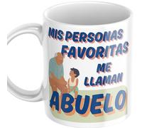 Quodelo taza padre y abuelo en Cerámica AAA, Regalo Emocional para Desayunos, regalos para abuelos originales con Mensaje Mis Personas Favoritas