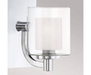 QUOIZEL Aplique de pared Kolt IP44 con doble pantalla de cristal, 1 luz