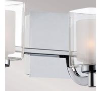 QUOIZEL Aplique de pared Kolt IP44 con doble pantalla de cristal, 3 luces