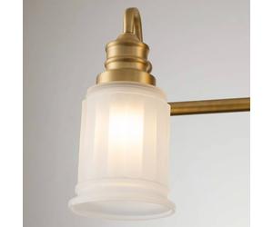 QUOIZEL Aplique de pared Swell IP44, 4 luces, latón cepillado