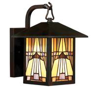 QUOIZEL Aplique exterior Inglenook, vidrio color H 27,8 cm