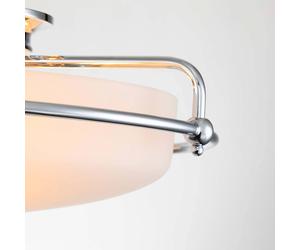QUOIZEL Griffin F plafón, Ø 42 cm, pantalla de cristal opal, cromo