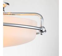 QUOIZEL Griffin F plafón, Ø 42 cm, pantalla de cristal opal, cromo True