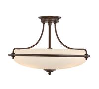 QUOIZEL Griffin lámpara de techo con separación, Ø 53 cm, bronce/opal