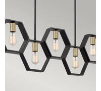 QUOIZEL Lámpara colgante Bismarck, lineal, 5 luces True