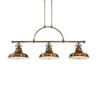 QUOIZEL Lámpara colgante Emery, 3 luces, latón