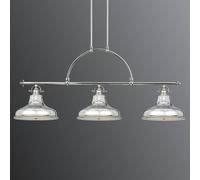 QUOIZEL Lámpara colgante Emery, 3 luces, plata