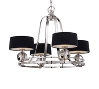 QUOIZEL Lámpara de araña Gotham 4 luces pantallas textiles True