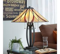 QUOIZEL Lámpara de mesa Asheville en look Tiffany