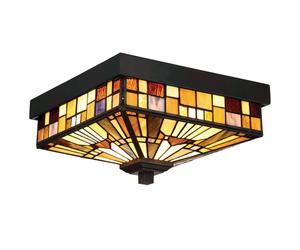 QUOIZEL Lámpara de techo exterior Inglenook vidrio colores