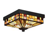 QUOIZEL Lámpara de techo exterior Inglenook vidrio colores