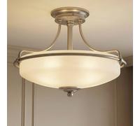 QUOIZEL Plafón Griffin, Ø 43 cm, níquel True