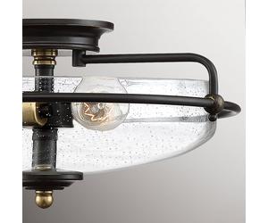 QUOIZEL Plafón Griffin bronce/transparente, 3 luces