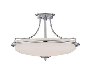 QUOIZEL Plafón Griffin con distancia, cromo, Ø 57 cm