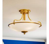 QUOIZEL Plafón Griffin con distancia, latón, Ø 42 cm