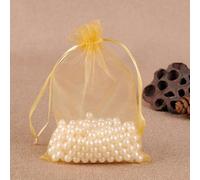 QUOKJHGP 100 unids/Lote 11x16 cm Bolsas de Organza dibujables Bolsas de Regalo Bolsas de Embalaje de Dulces de Boda Bolsa de fiesta-11x16 cm Oro