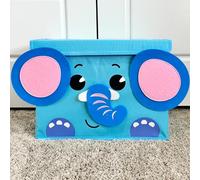 QUOKKA Baul Juguetes Infantil - Cesta Almacenaje Juguetero - Organizador Juguetes Infantil 40x30x25 cm - Elefante Caja de Almacenamiento Tela para Niños - Plegable - Asas - Tapa Abatible