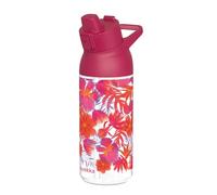 Quokka Botella Swift Red Flowers 785ml - Boquilla Cómoda - Asa Ergonómica - Libre de BPA - Ligera y Resistente - Uso Diario y Deporte