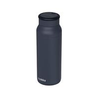 Quokka Botella térmica Echo Black de acero inoxidable 690 ml con asa de silicona - Doble pared al vacío, 12 h caliente y 16 h fría, antigoteo, boca ancha, idea de regalo