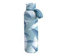 Quokka Solid Con Colgador de Silicona - Blue Wind 630 ML | Botellas De Agua Acero Inoxidable Sin BPA |Botella Térmica De Doble Pared - Mantiene el frío y el Calor para Niños y Adultos