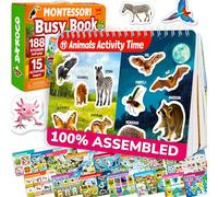 QUOKKA Busy Board Montessori 1 2 Año - Versión Inglés - Libro Sensorial Bebe con 15 Temas de Fauna Salvaje - Busy Book Juegos Montessori 3 4 Años - Regalo Educativo Infantiles