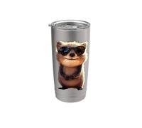 Quokka con Gafas de Sol Sonrisa Feliz con Quokkas Vaso térmico de acero inoxidable de doble pared