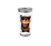 Quokka con Gafas de Sol Sonrisa Feliz con Quokkas Vaso térmico de acero inoxidable de doble pared
