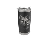 Quokka Fumar Divertido Animal Meme Vaso térmico de acero inoxidable de doble pared