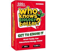 Quokka Juegos de cartas de trivia para niños de 8 a 12 años - Juegos de mesa para adultos y adolescentes mayores de 12 años ¿Quién conoce mejor la biología? - Cuestionario de cartas para niños y