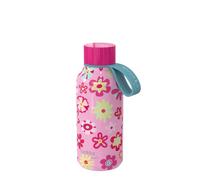 Quokka Kids Solid Con Colgador - Flowers 330 ML | Botellas De Agua Acero Inoxidable Sin BPA |Botella Térmica De Doble Pared - Mantiene el frío y el Calor para Niños y Adultos