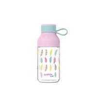 Quokka Kids Ice Con Colgador - Feathers 430 ML | Botella de Agua Reutilizable de Tritan - Libre de BPA | Amplia Apertura para Rellenar y con tapón antigoteo