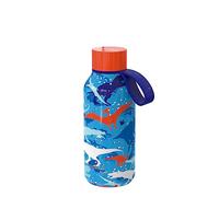 Quokka Kids Solid Con Colgador - Dinosaur 330 ML | Botellas De Agua Acero Inoxidable Sin BPA |Botella Térmica De Doble Pared - Mantiene el frío y el Calor para Niños y Adultos
