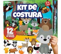 QUOKKA Manualidades Para Niños De 4 A 8 Años - Kit Básico De Agujas E Hilo Para Principiantes - Kit Básico De Costura Con 12 Animales Del Bosque - Manualidades Divertidas Para Niños De 6 A 8 Años