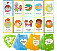 QUOKKA Materiales de aprendizaje para autismo - 94 tarjetas de comunicación para niños - Tarjetas visuales para comunicación no verbal, terapia del habla en la imagen, tarjetas de memoria de emociones