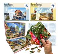QUOKKA Puzzle 100 Piezas para Adultos con Alzheimer - 3 Juego de Memoria Puzzle Piezas Grandes con La vida en un Pueblo Pequeño - Juegos Cognitivos Adultos con Demencia - Regalos para Personas Mayores
