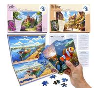QUOKKA Puzzle 100 Piezas para Adultos con Alzheimer - 3 Juegos de Memoria Puzzle Piezas Grandes con Recuerdos de Viaje Ancianos - Juegos Cognitivos Adultos con Demencia - Regalos para Personas Mayores