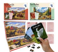 QUOKKA Puzzle 100 Piezas para Adultos con Alzheimer - 3 Juegos de Memoria Puzzle Piezas Grandes con Vistas Panorámicas Ancianos - Juegos Cognitivos Adultos con Demencia - Regalos para Personas Mayores