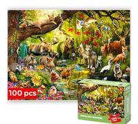 QUOKKA Puzzle 100 Piezas para Niños de 4 5 6 años - Solo Rompecabezas Niños de 7 8 9 años - Juegos Puzzle Animales del Bosque - Puzzle Niños 5 años - Juguetes de Regalo para Niñas y Niños 8 10 años