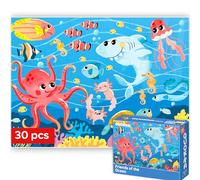 QUOKKA Puzzle 30 Piezas Infantil 3 4 5 Años - Puzzle Educativo del Mar para Niña 2 3 Años - Juegos Rompecabezas del Mar - Juguete Educativo Regalo para Niños y Niñas de 2 a 6