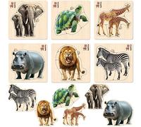 QUOKKA Puzzle de juguete a partir de 1 a 2 años - Montessori puzzle de madera a partir de 3 a 4 años - Animales de safari juguete educativo para niños - Regalo para niñas y niños