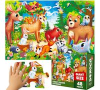 QUOKKA Puzzle Giant para Niños 3 4 5 Años - 60x90 cm 48 Piezas Puzzle XXL de Suelo Infantiles 5 6 Años - Grande Juguete del Bosque - Regalo Educativo para Niños y Niñas de 2 a 6