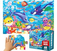 QUOKKA Puzzle Giant para Niños de 4 a 5 años - 48 Piezas Rompecabezas Gigantes de piso para niños 3 - Floor Puzzle de Océano de 2x3 pies de 2 a 4 años - Juegos educativos para niños y niñas 2 a 6 años