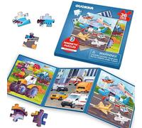 QUOKKA Puzzle Magnetico 2 3 Años - Juegos Viaje Niños 3 4 5 Años - 36 Piezas Puzzle de Transporte - Actividades Niños Viaje en Avión - Juego Magnetico Regalo